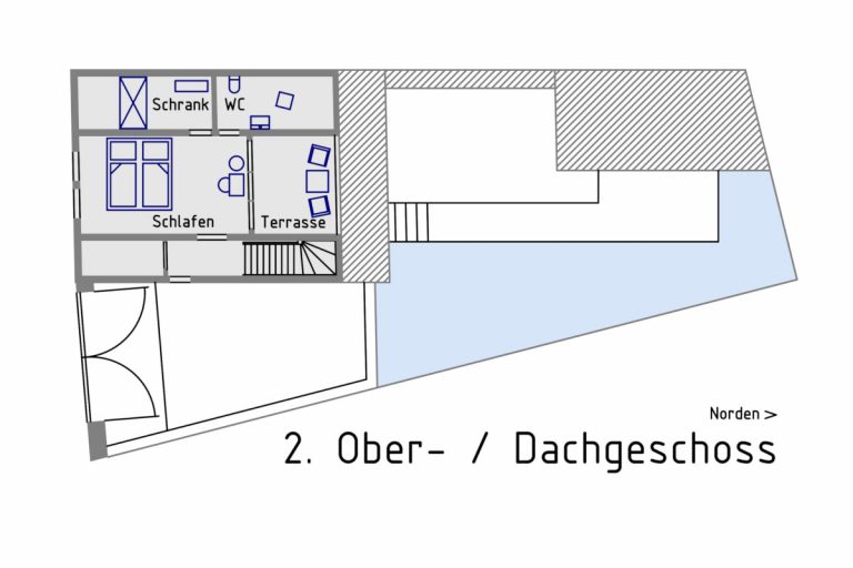 Das Ferienhaus, Grundriss 2. Obergeschoss.